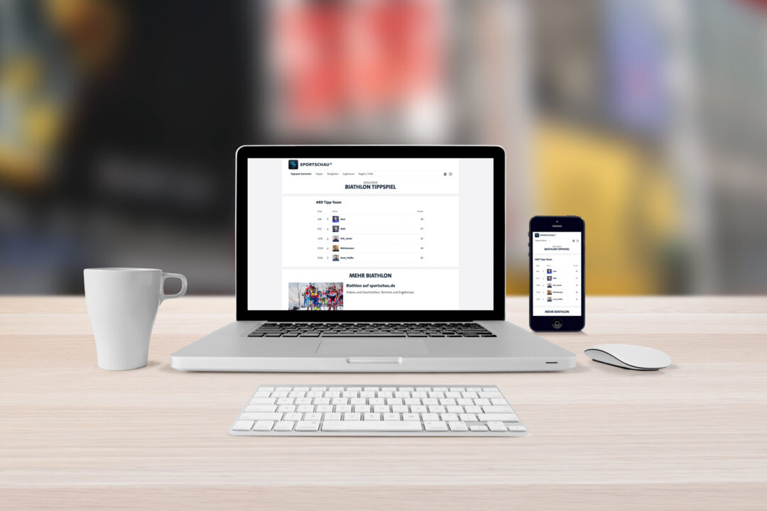 Laptop und Smartphone mit geöffnetem Tippspiel